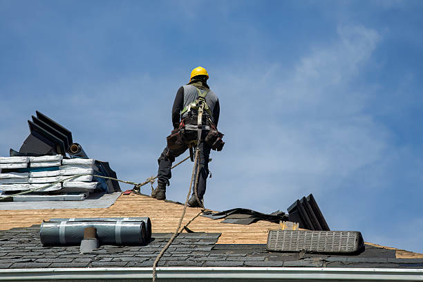 Professional Flat Roof Repair technician working in Rockville Centre, NY